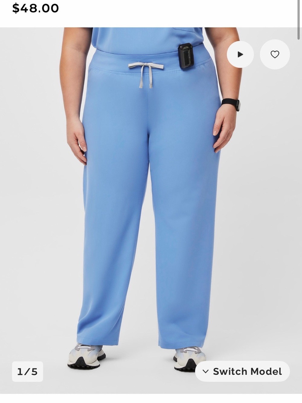 2XL Tall FIGS Livingston Straight Leg Scrub Pants in Ceil Blue